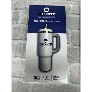Biltrite 40 oz Tumbler With Straw Lid‎ Handle Insulated